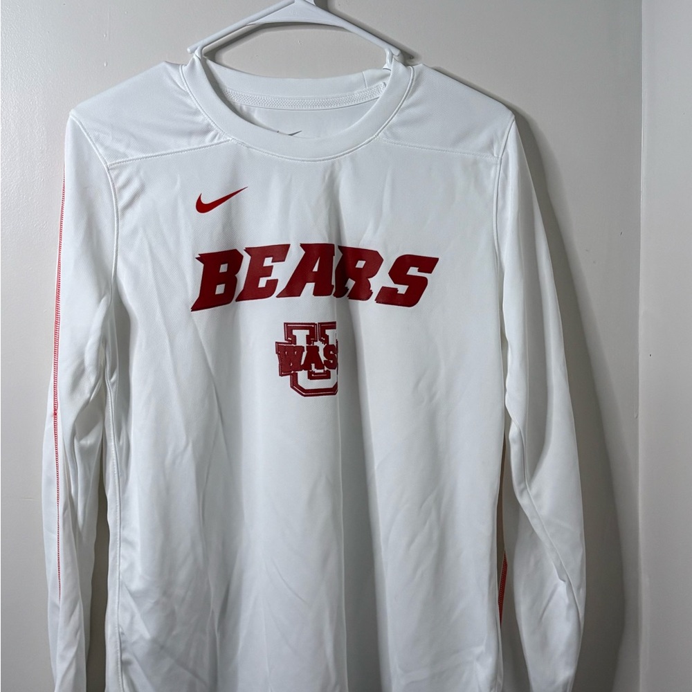 Nike White Long Sleeve with Red Bears Logo